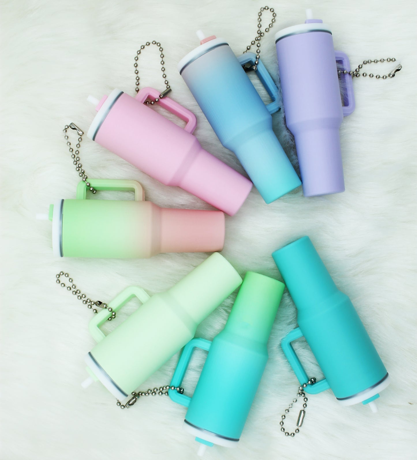 Tiny Stash Tumbler Keychain Ombré – 3D Printed Miniature Container