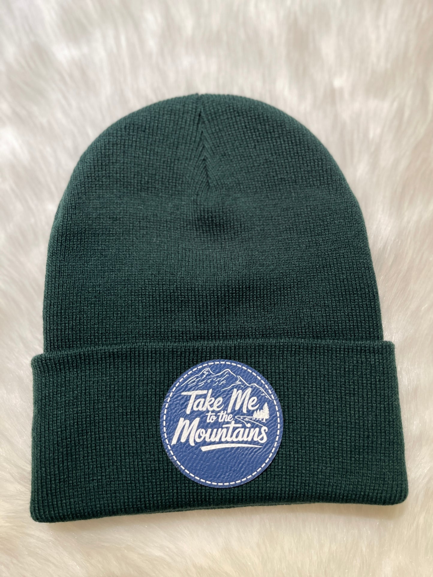 Take me to the Mountains - Toque with Leatherette Patch