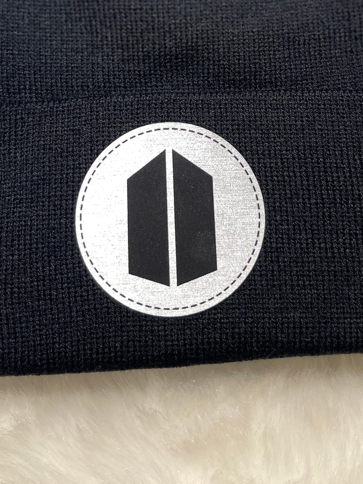 BTS Army in Silver Leatherette Patch and Black Engraving