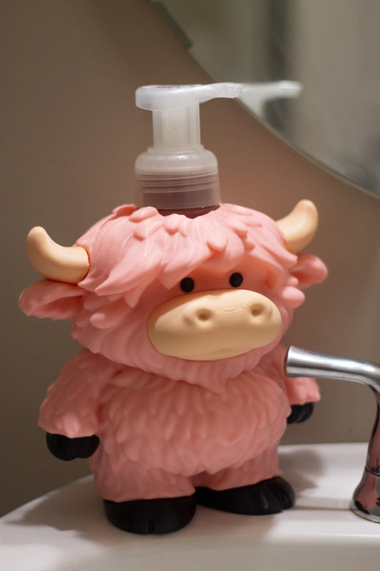 Pink Highland Cow Foam Soap Holder