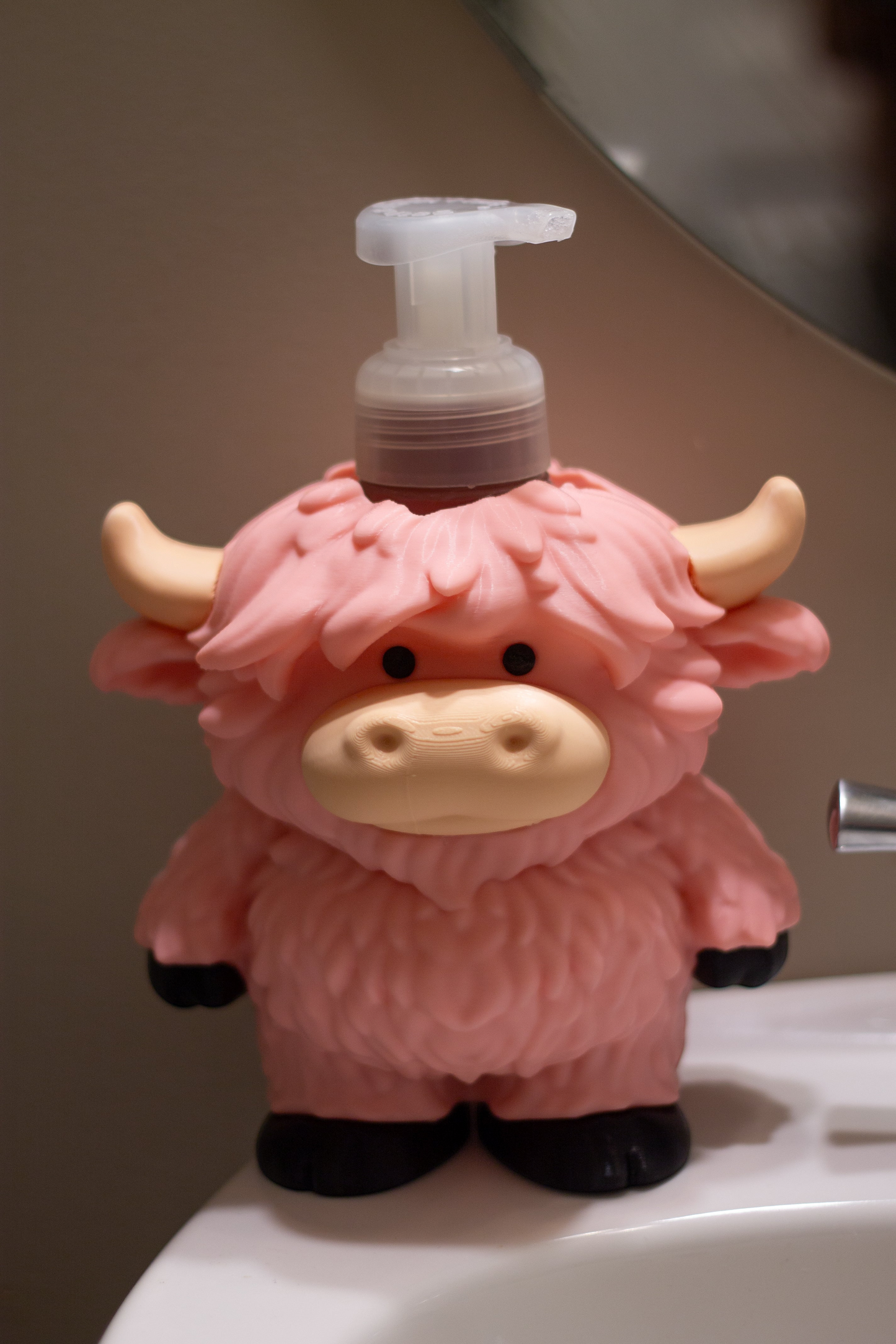 Pink Highland Cow Foam Soap Holder