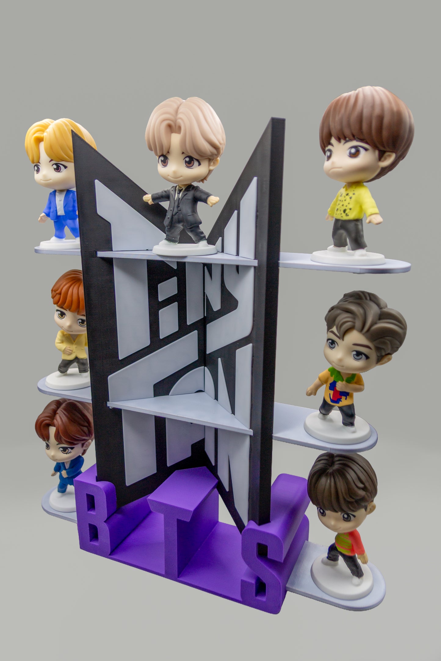 BTS display stand - Purple BTS Silver shelves