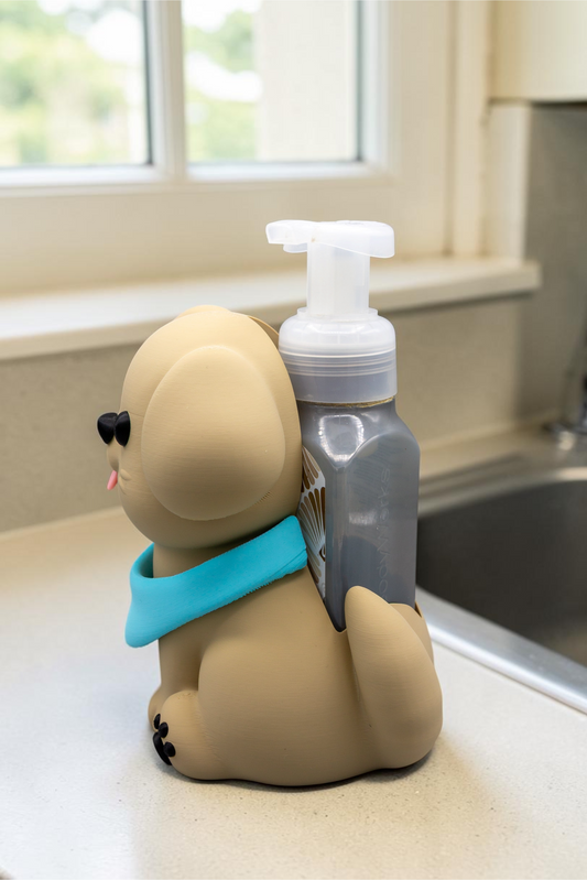 Brown Puppy with Bandana Foam Soap Holder