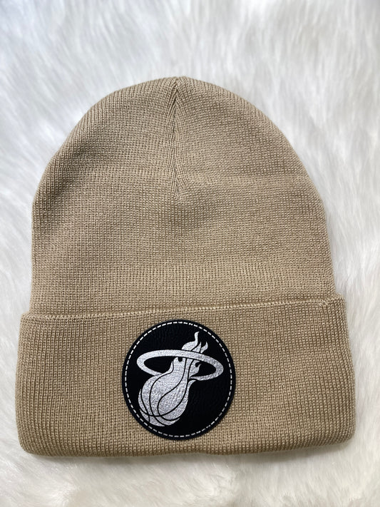 Miami Heat - Toque with Leatherette Patch