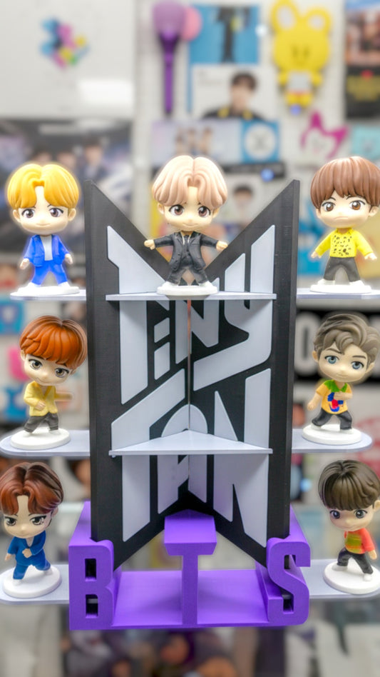 BTS display stand - Purple BTS Silver shelves