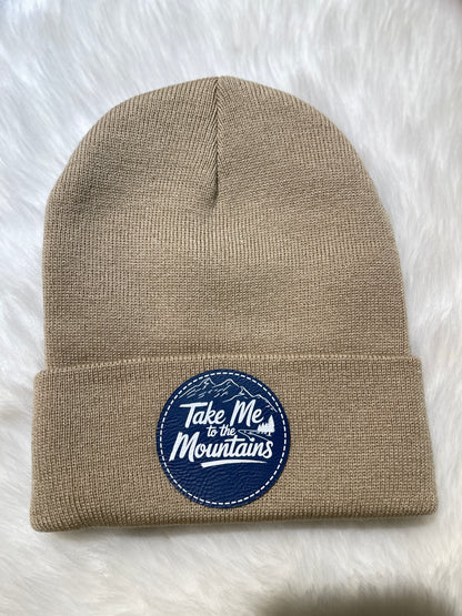 Take me to the Mountains - Toque with Leatherette Patch