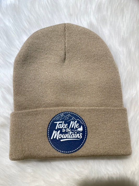 Take me to the Mountains - Toque with Leatherette Patch