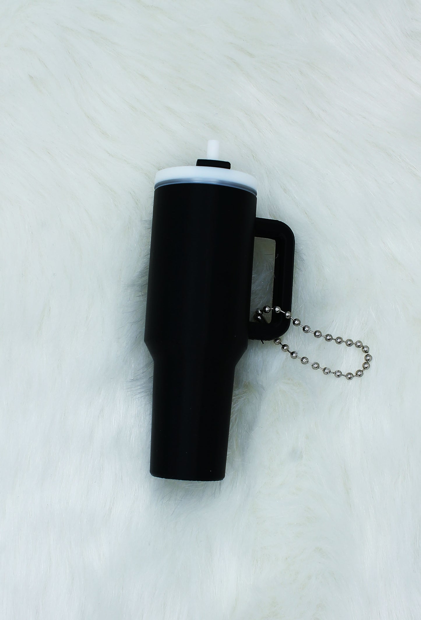 Tiny Stash Tumbler Keychain Black – 3D Printed Miniature Container