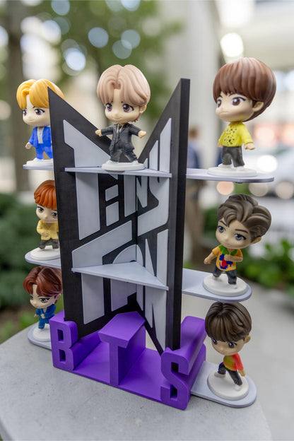 BTS display stand - Purple BTS Silver shelves