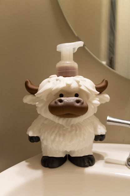 White Highland Cow Foam Soap Holder
