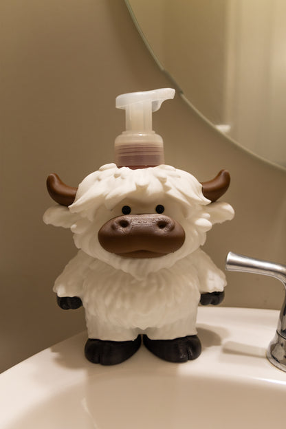 White Highland Cow Foam Soap Holder