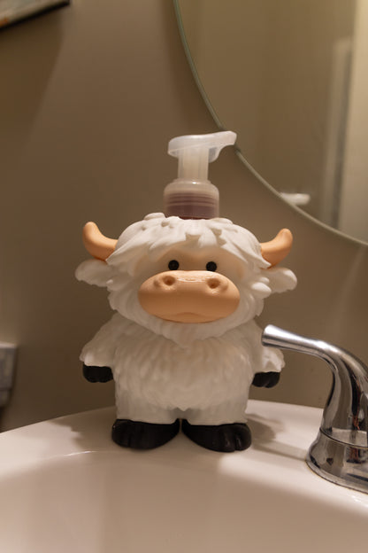 White Highland Cow Foam Soap Holder