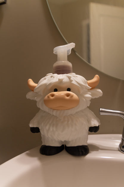White Highland Cow Foam Soap Holder