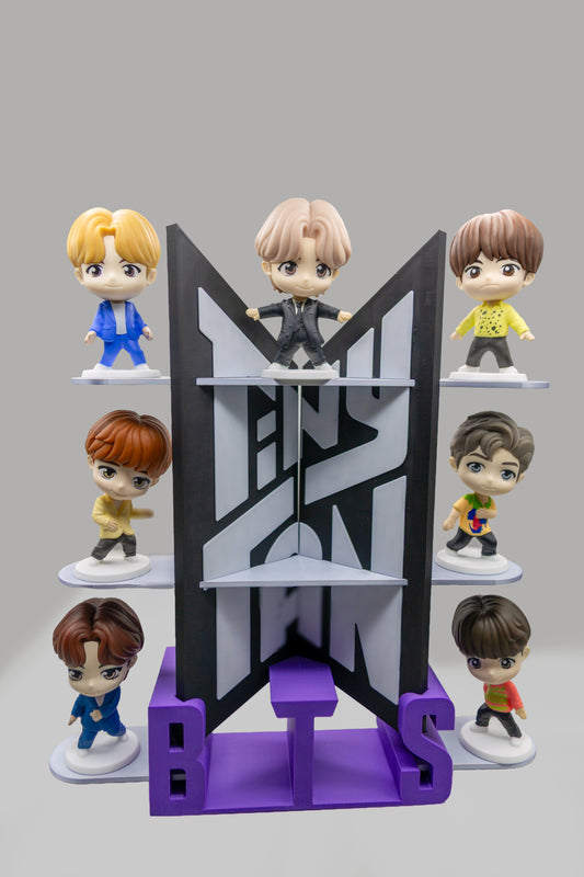 BTS display stand - Purple BTS Silver shelves