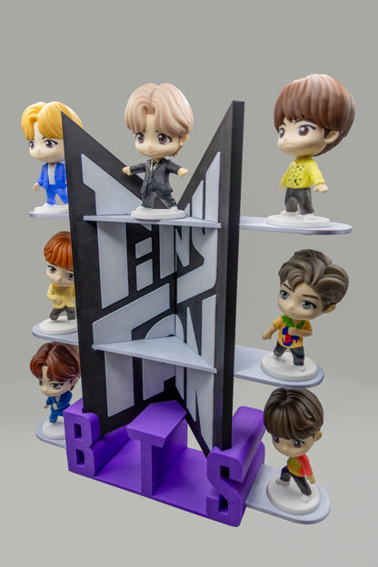 BTS display stand - Purple BTS Silver shelves