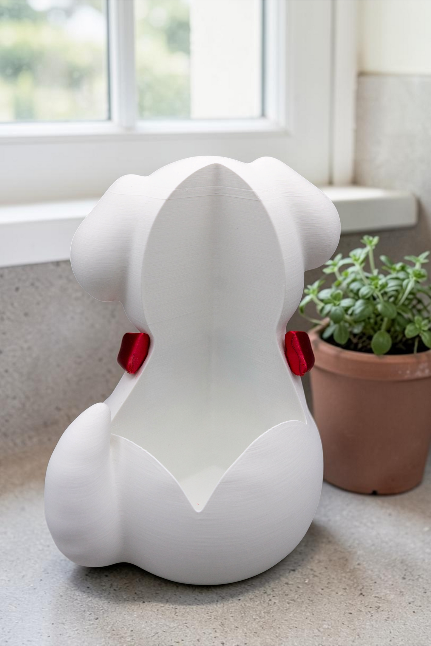 White Puppy with Bandana Foam Soap Holder