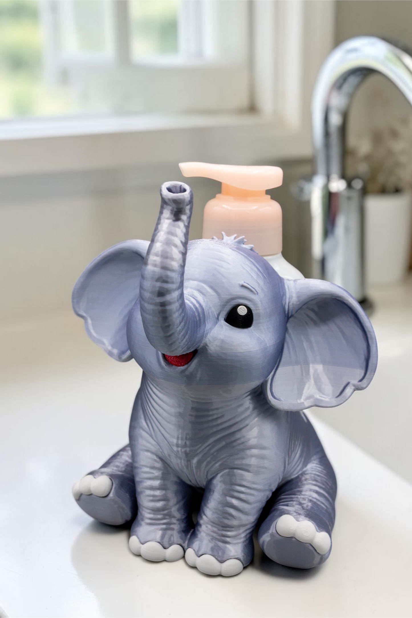 Silver Elephant Foam Soap Holder