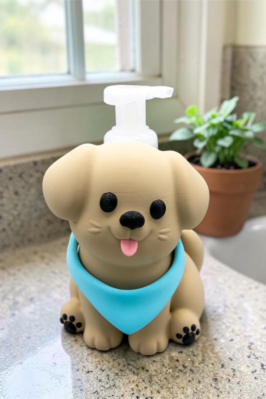 Brown Puppy with Bandana Foam Soap Holder