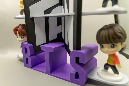 BTS display stand - Purple BTS Silver shelves