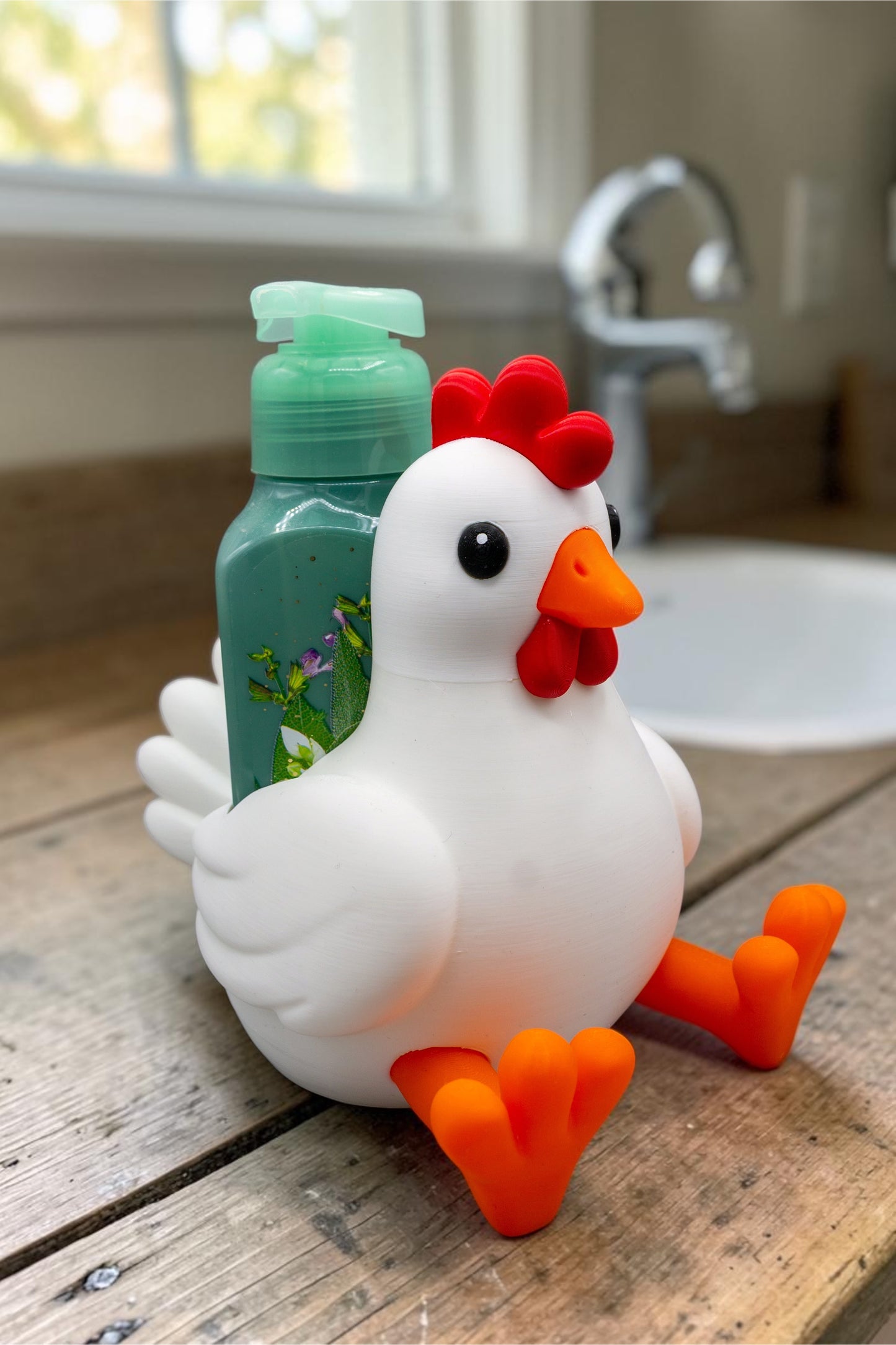 White Chicken Foam Soap Holder