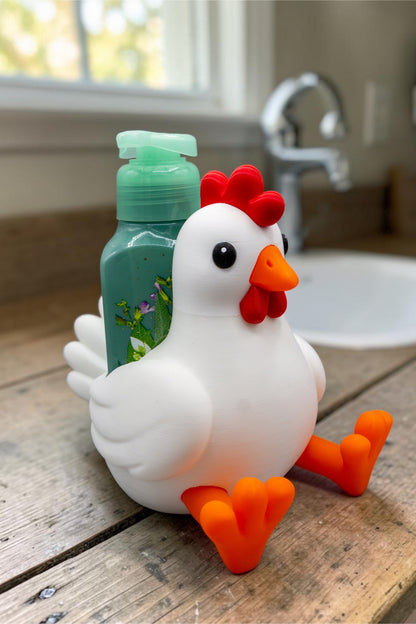 White Chicken Foam Soap Holder