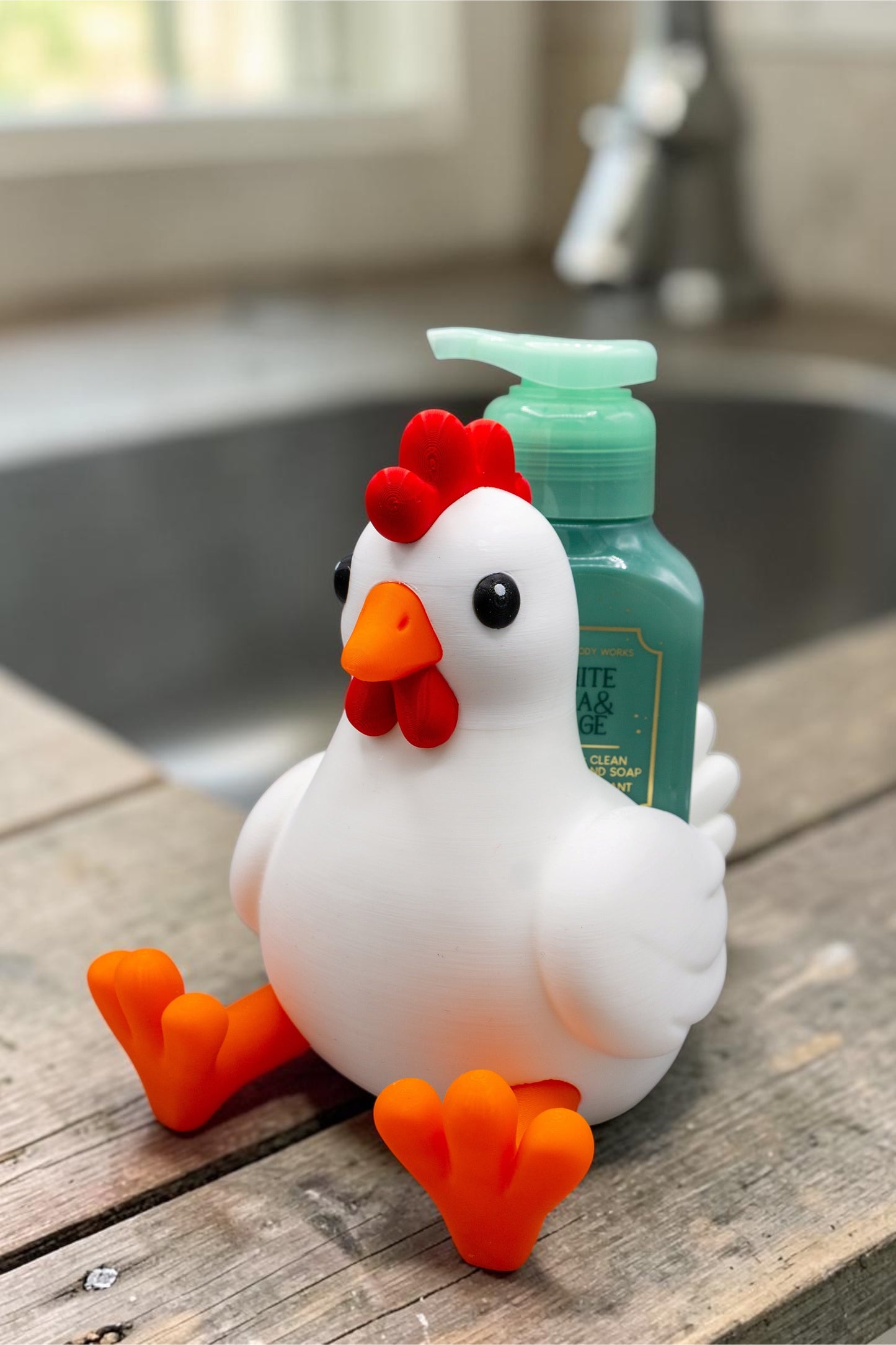 White Chicken Foam Soap Holder