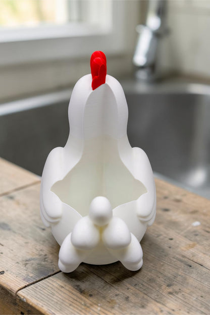 White Chicken Foam Soap Holder