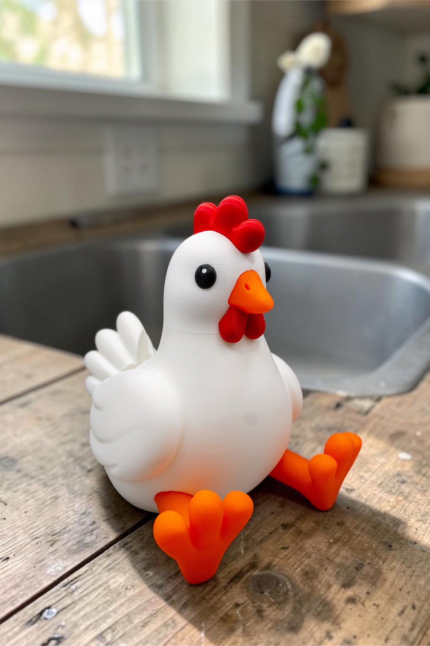 White Chicken Foam Soap Holder