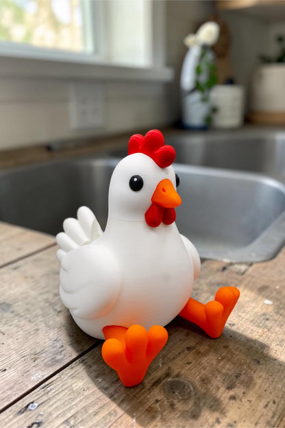 White Chicken Foam Soap Holder