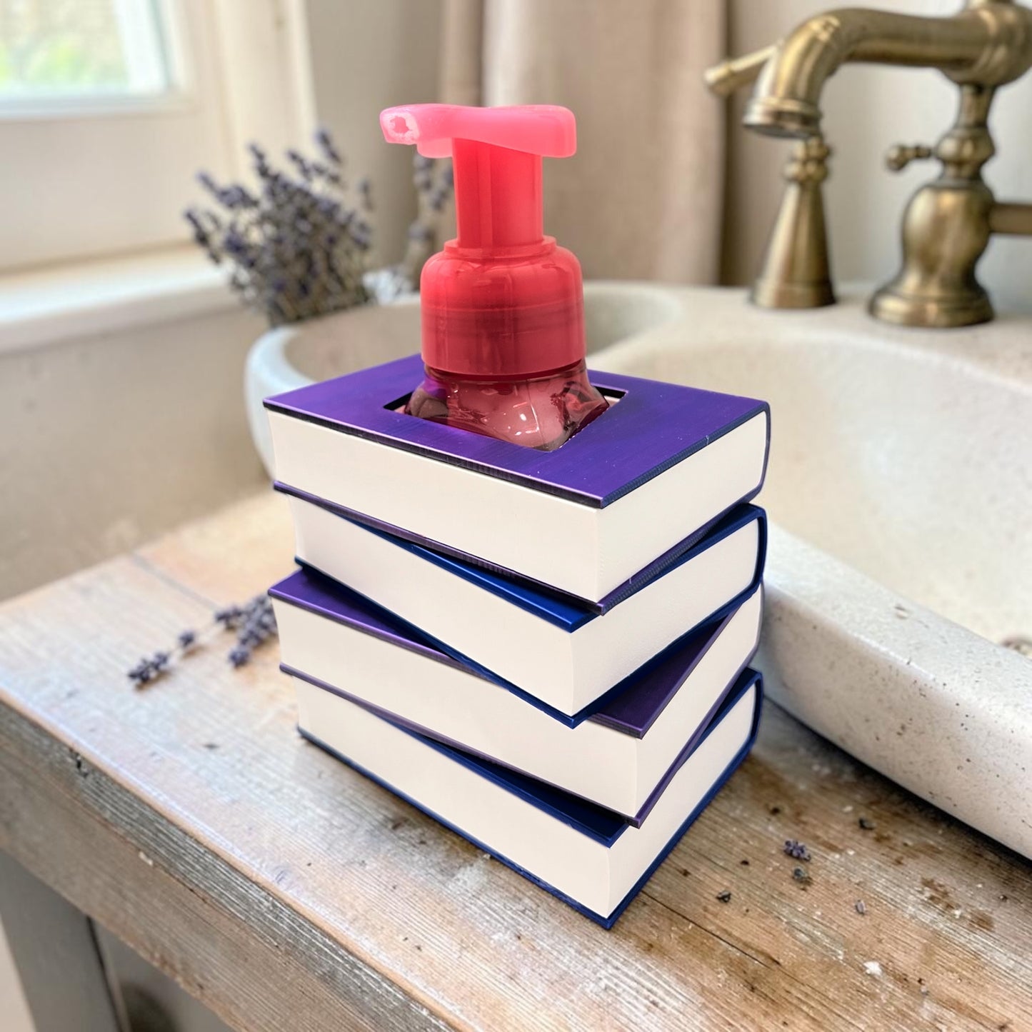 Stacked Books Foam Soap Holder
