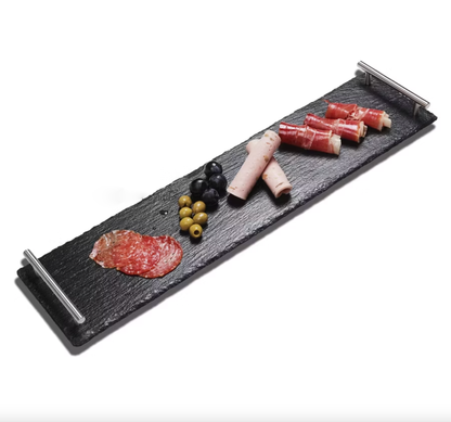 Personalized Laser Engraved Slate Serving Tray with Handles