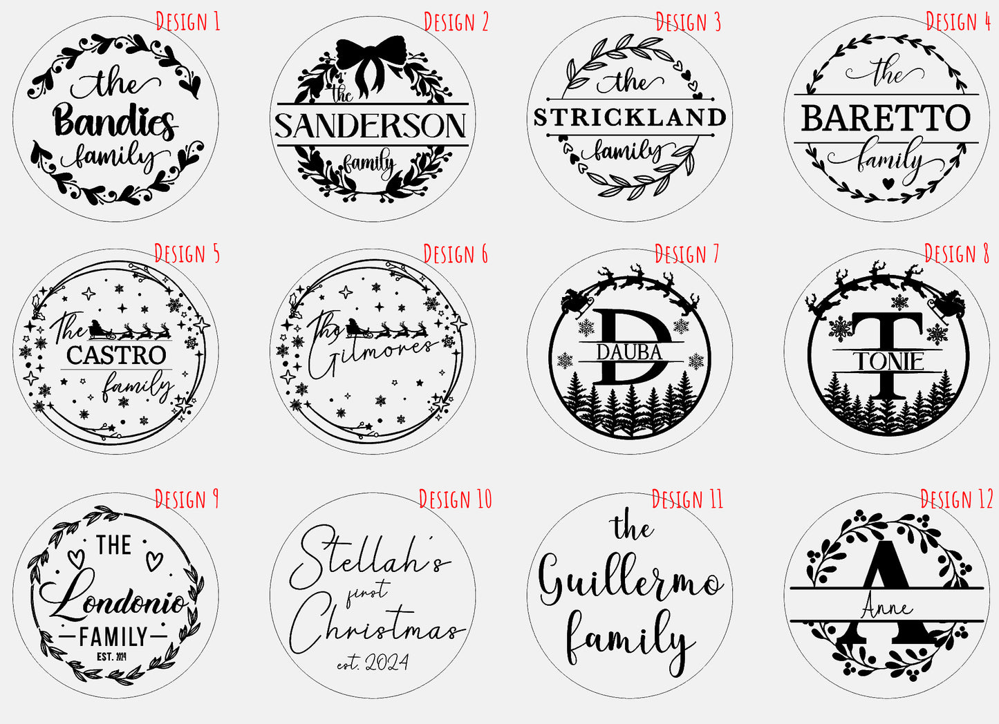 Round Gold Mirror Laser Engraved Acrylic Ornament