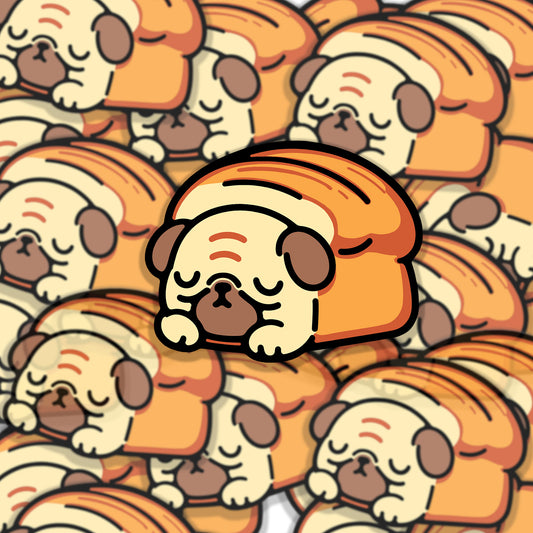 Pug Loaf Bread Cute Dog Stickers